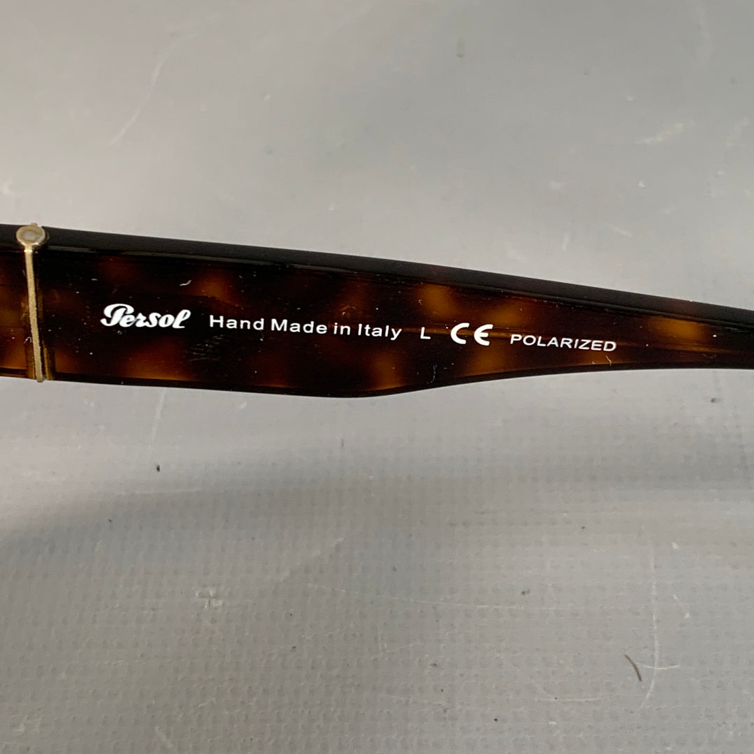 PERSOL Brown Tortoiseshell Acetate Polarized Sunglasses