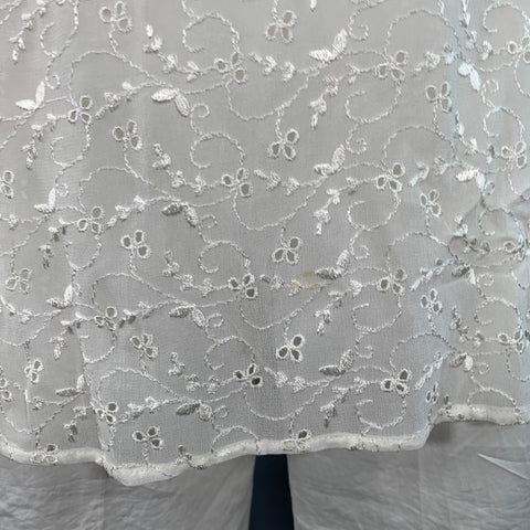 D&G by DOLCE & GABBANA Size L Cream Lace Eyelet Viscose Button Up Long Sleeve Shirt