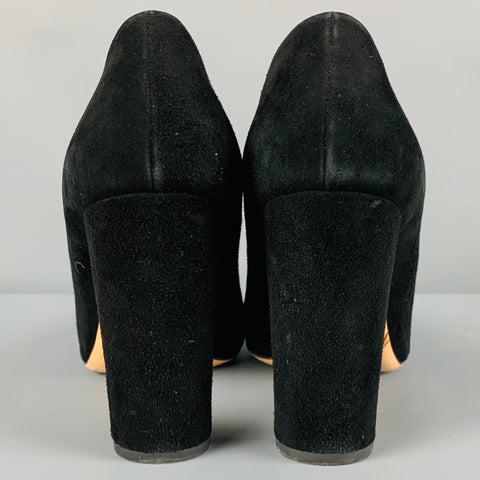 JIMMY CHOO Talla 11.5 Zapatos de tacón grueso de ante negro