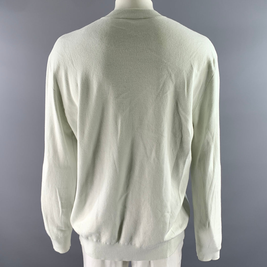 MAISON KITSUNE Size XL Off-White Fox Cotton Ribbed Pullover