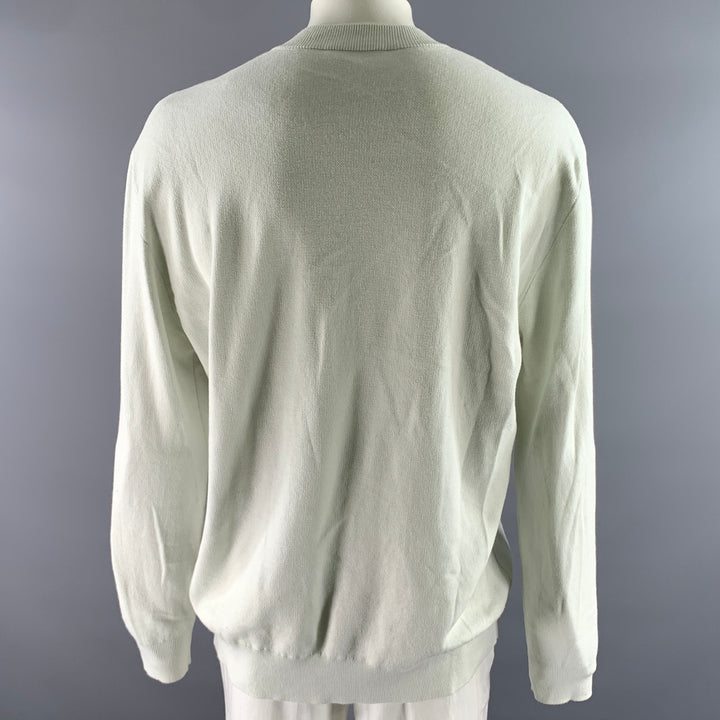 MAISON KITSUNE Size XL Off-White Fox Cotton Ribbed Pullover