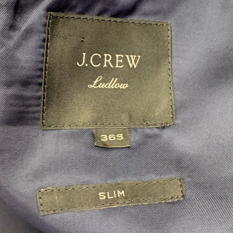 J.CREW Size 36 Short Ludlow Navy Wool Slim Fit Notch Lapel Suit