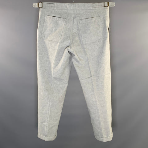 ADAM KIMMEL Size L Grey Cotton Flat Front Casual Pants