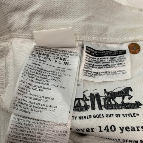 VETEMENTS Size 32 White Light Blue Cotton Button Fly Jeans