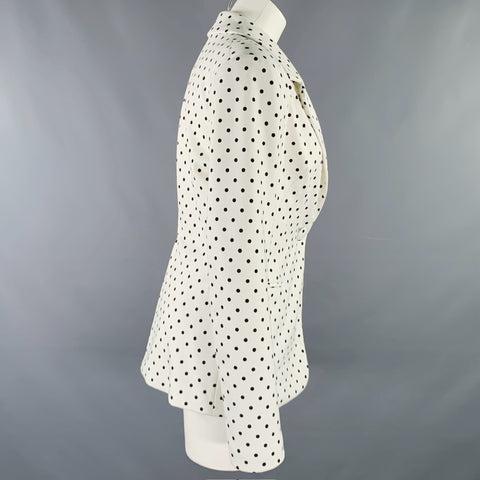 TWINSET ATITUDE Size S White Black Polyester Blend Blazer