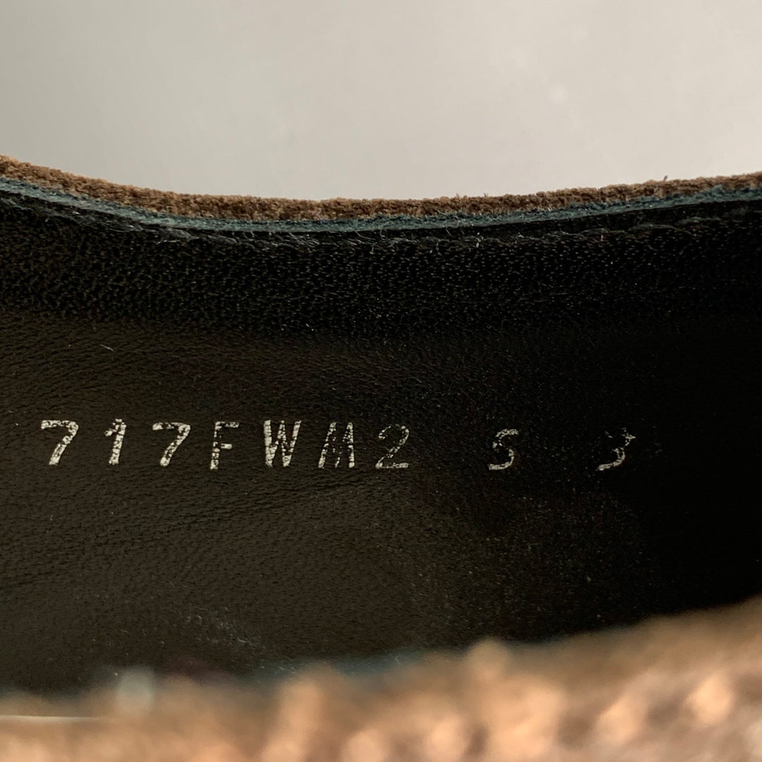 JULIUS_7 Size 9.5 Brown Black Suede Chunky Tread Sole Loafers JULIUS_7 Size 9.5 Brown Black Suede Chunky Tread Sole  main image 2