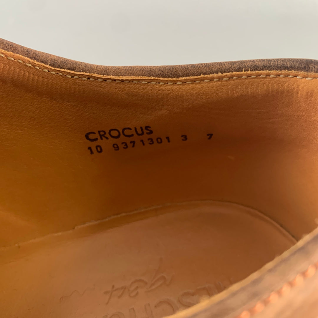 HESCHUNG Size 8 Brown Leather Derby Lace Up Shoes