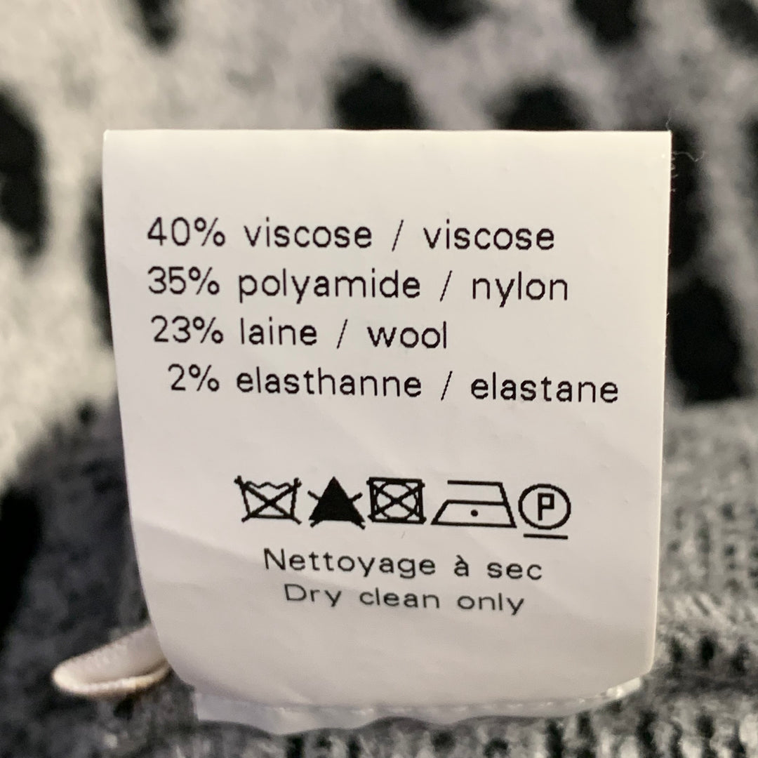 ALAIA Size 8 Grey Black Viscose Blend Animal Print Sweater