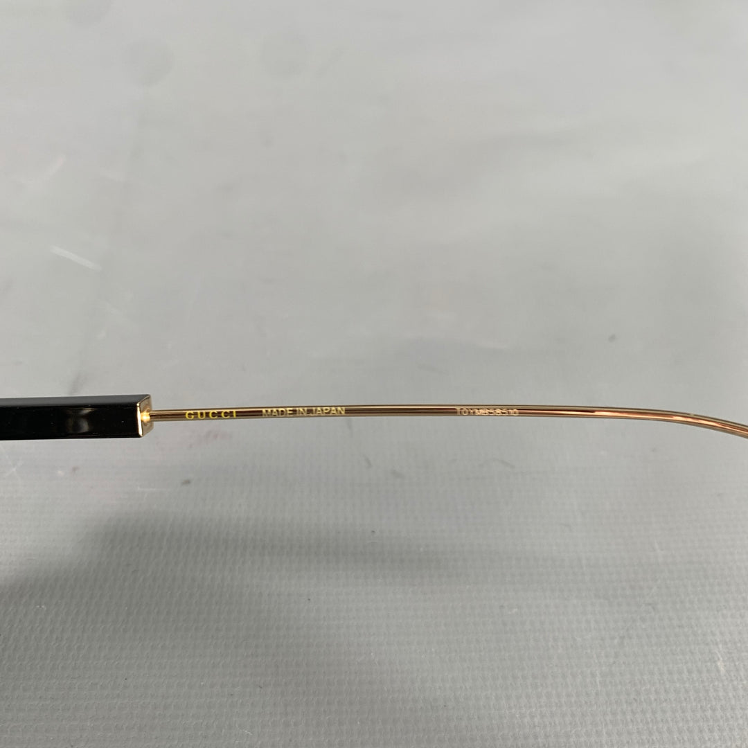 GUCCI Size One Size Gold Brown & Black Tortoise Metallic Sunglasses