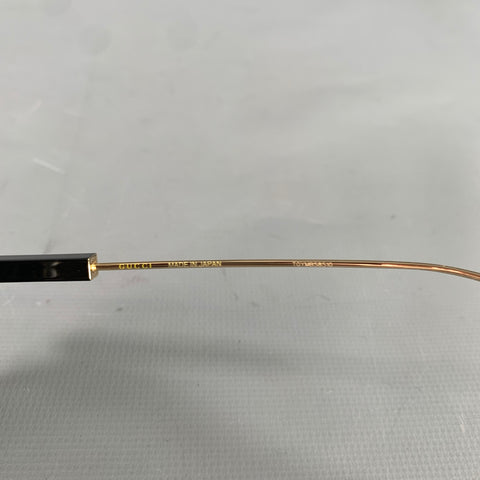 GUCCI Size One Size Gold Brown & Black Tortoise Metallic Sunglasses