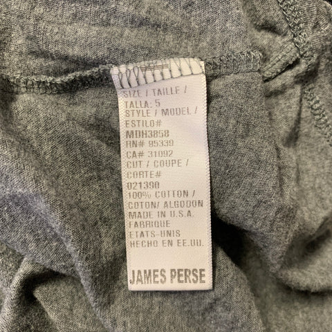 JAMES PERSE Size XXL Grey Heather Cotton Knit Short Sleeve Shirt