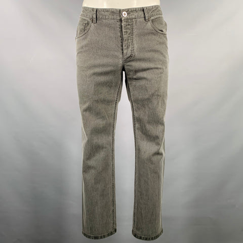 BALENCIAGA Size 36 Grey Corduroy Cotton Jean Cut Casual Pants