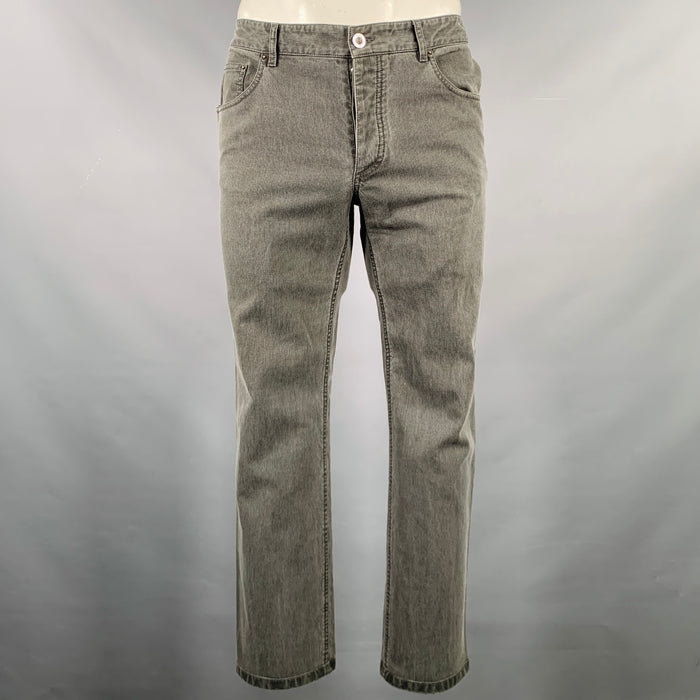 BALENCIAGA Size 36 Grey Corduroy Cotton Jean Cut Casual Pants