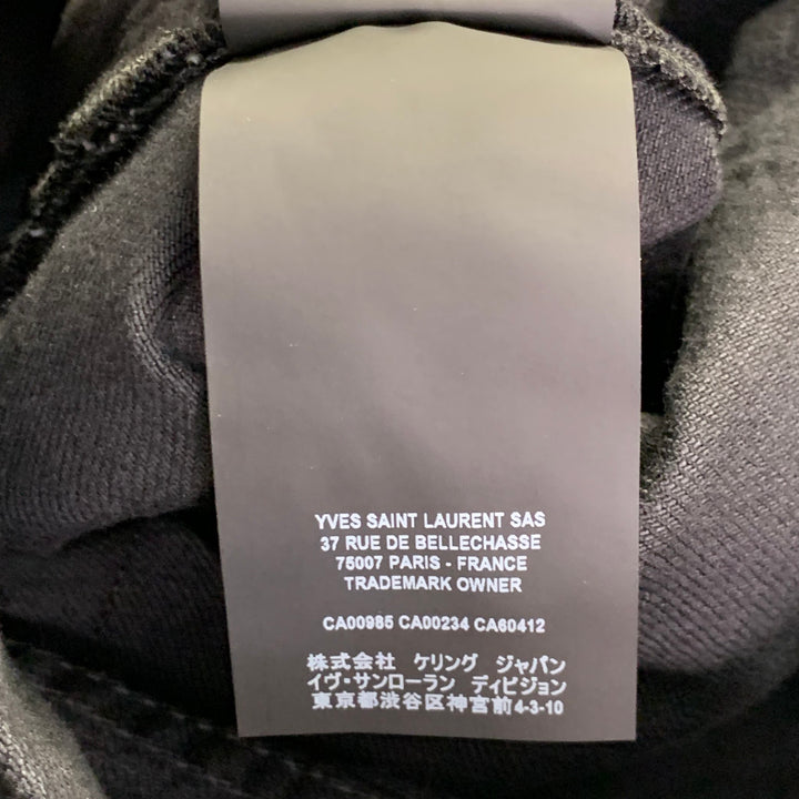 SAINT LAURENT Size 31 Black Denim Straight Slim Five Pockets Jeans