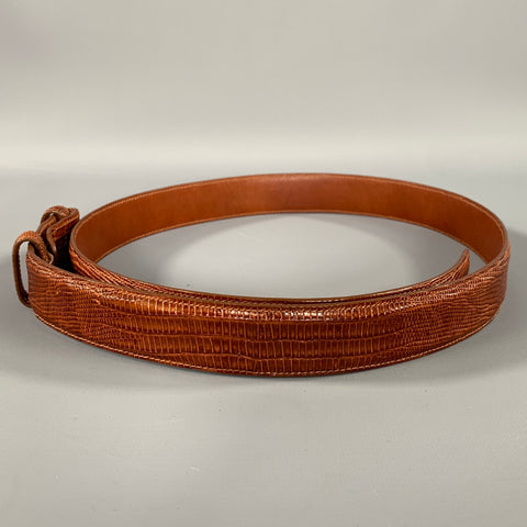 COACH Size 38 Brown Crackled Lizard Belt