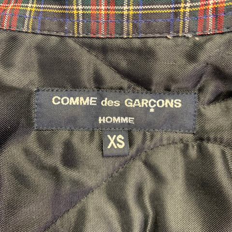 COMME des GARCONS HOMME Size XS Black Red Green Plaid Jacket
