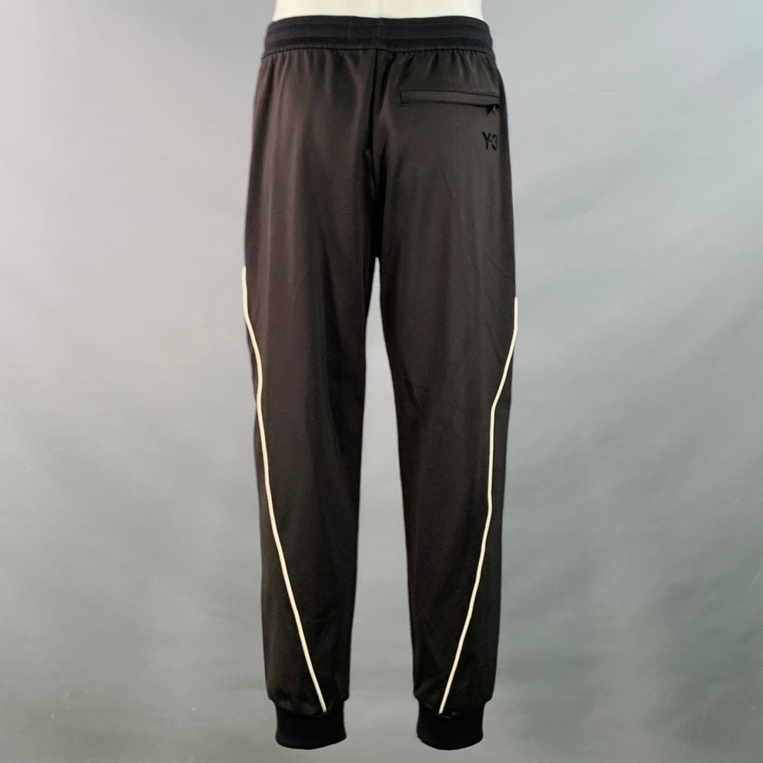 Y-3 Size M Black White Polyamide Blend Zip Up Drawstring Tracksuit