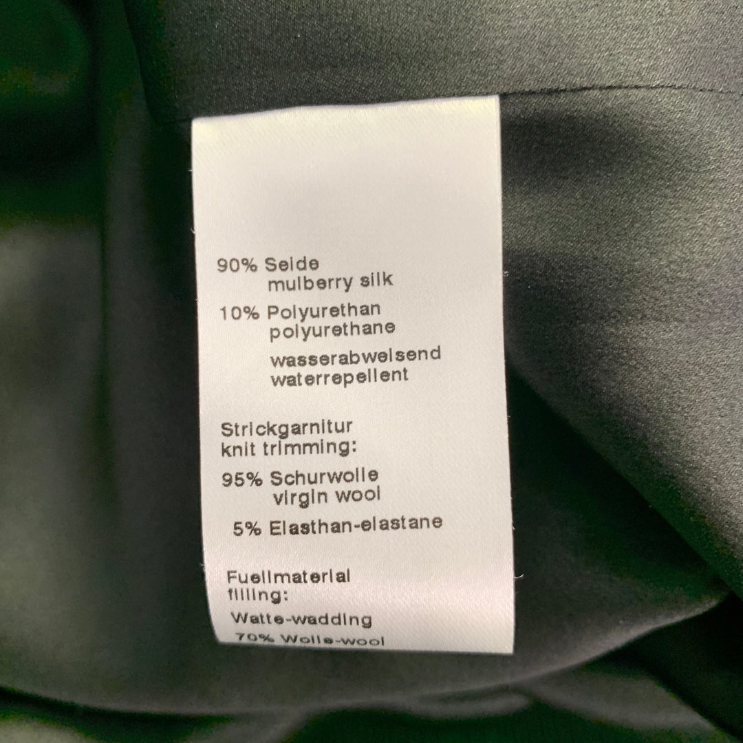 AKRIS Size 12 Black Silk Blend Quilted Coat