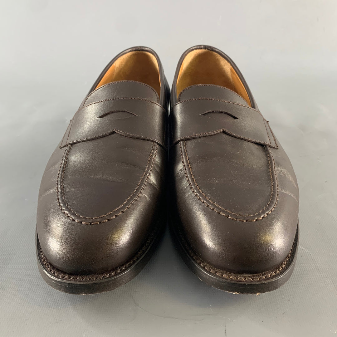 MORJAS Size 10 Brown Leather Penny Loafers