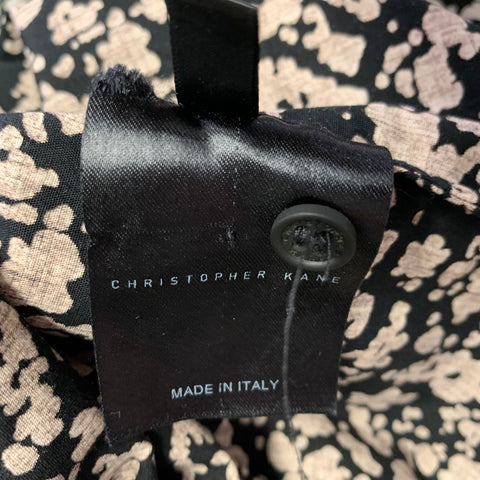 CHRISTOPHER KANE Size XXL Black White Splattered Cotton Short Sleeve Shirt