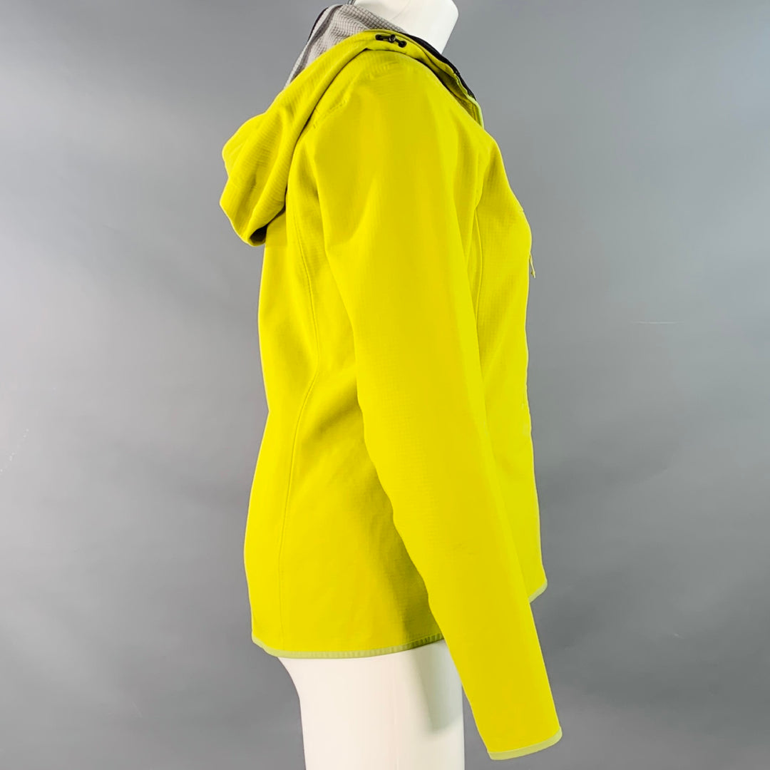 ARCTERYX Size S Yellow Chartreuse Nylon Hooded Zip Up Jacket