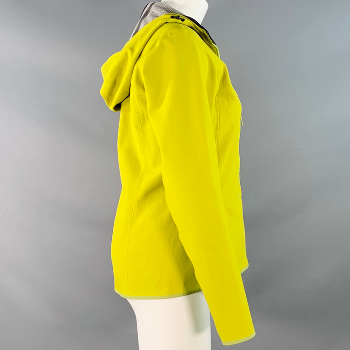 ARCTERYX Size S Yellow Chartreuse Nylon Hooded Zip Up Jacket