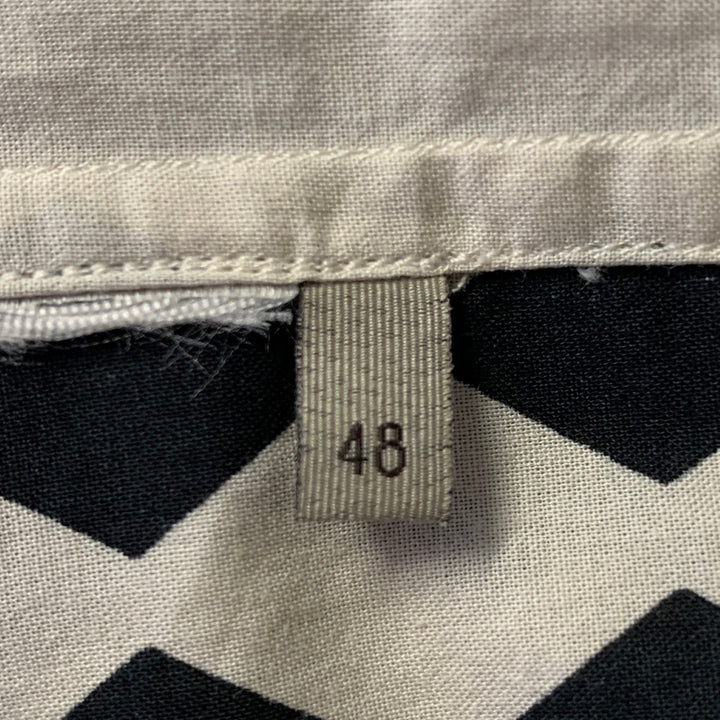 BOTTEGA VENETA Size S Khaki Black Checkered Cotton Camp Short Sleeve Shirt