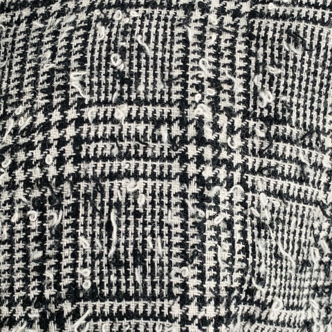 MS BRAQUE Size 38 Black White Glenplaid Wool Blend Shirt Jacket