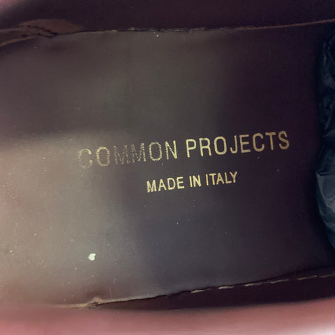 COMMON PROJECTS Size 9 Burgundy Solid Leather Vulcanized sole Sneakers