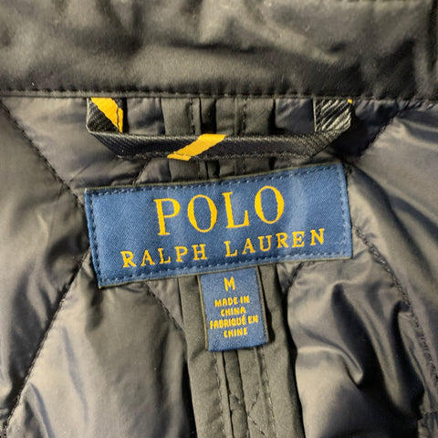 RALPH LAUREN Size M Navy Quilted Polyester Notch Lapel Jacket