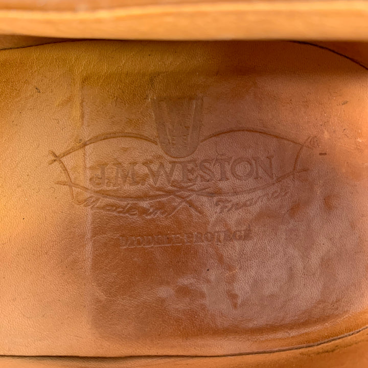 J.M. WESTON Size 10.5 Brown Leather Split Toe Penny Loafers
