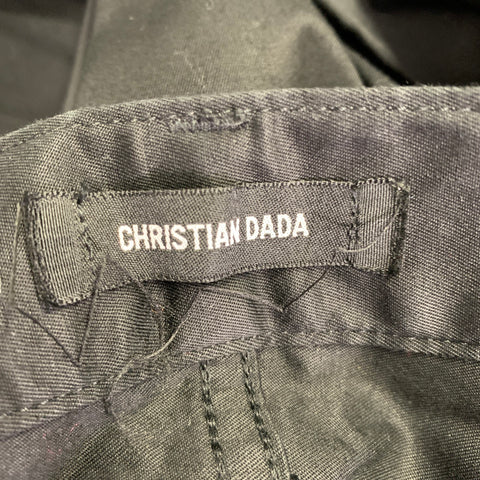 CHRISTIAN DADA Size 36 Black Distressed Cotton Zip Jeans