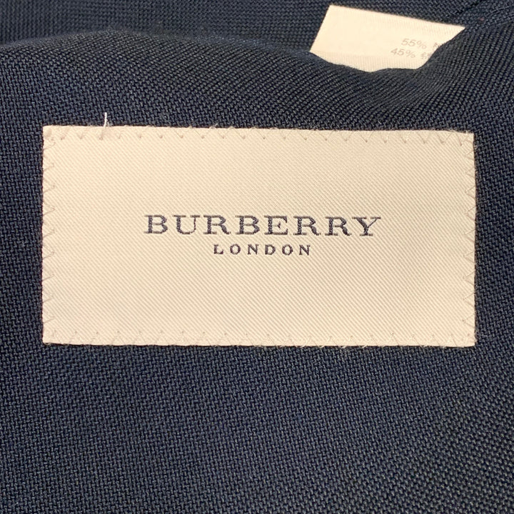 BURBERRY LONDON Size 42 Navy Cotton Blend Notch Lapel Sport Coat