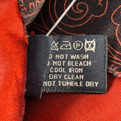 ETRO Black Burgundy Paisley Silk Reversible Scarf