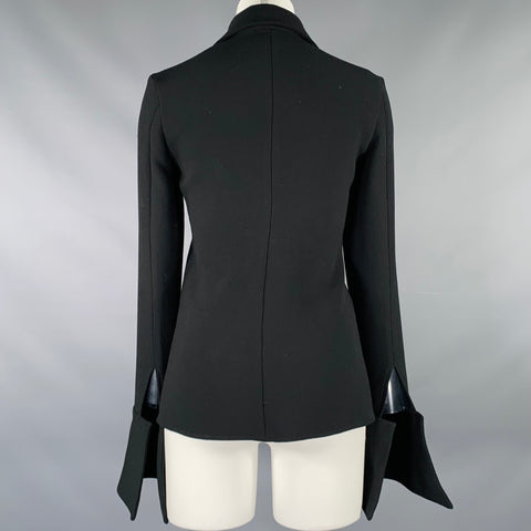 A.W.A.K.E.MODE Size 0 Black Polyester Blend Long Sleeve Blouse