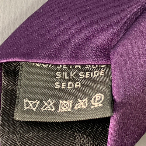 ERMENEGILDO ZEGNA Purple Silk Satin Tie