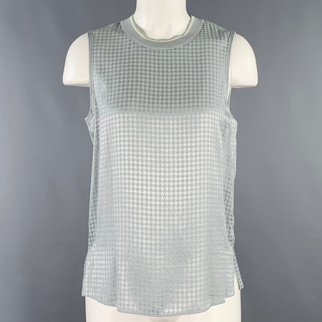 RAG & BONE Size S Ali Tank Grey Acetate Blend Houndstooth Sleeveless Casual Top