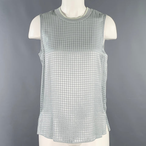 RAG & BONE Size S Ali Tank Grey Acetate Blend Houndstooth Sleeveless Casual Top