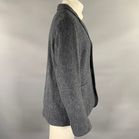 WALLACE & BARNES Chest Size 40 Grey Textured Wool Blend Notch Lapel Sport Coat