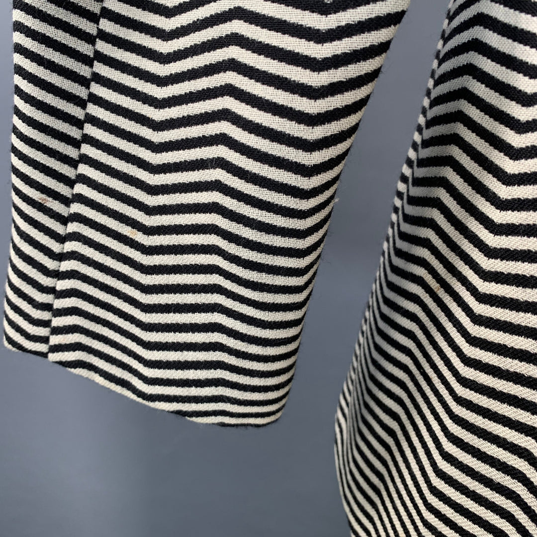 EMPORIO ARMANI Size 40 Regular Black White Chevron Virgin Wool Notch Lapel Suit