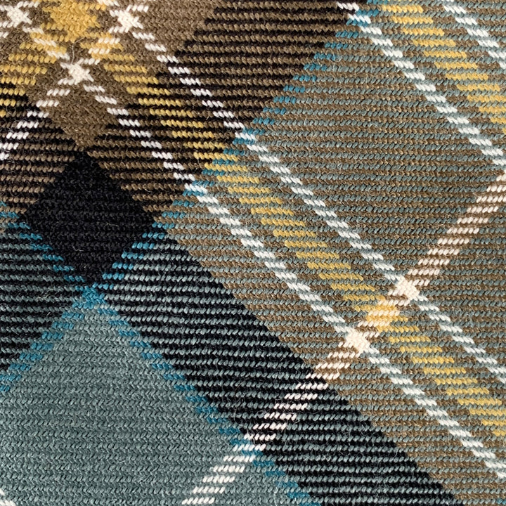 O'CONNELL'S Blue Yellow Plaid Wool Tie