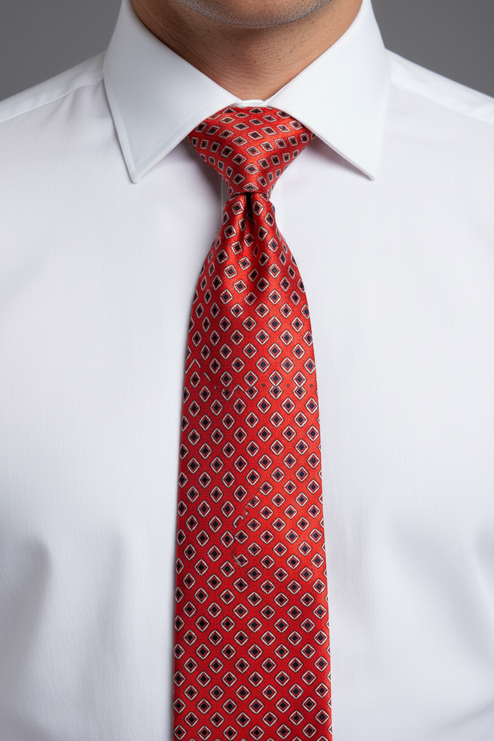 DOLCEPUNTA Red Navy Diamond Silk Tie