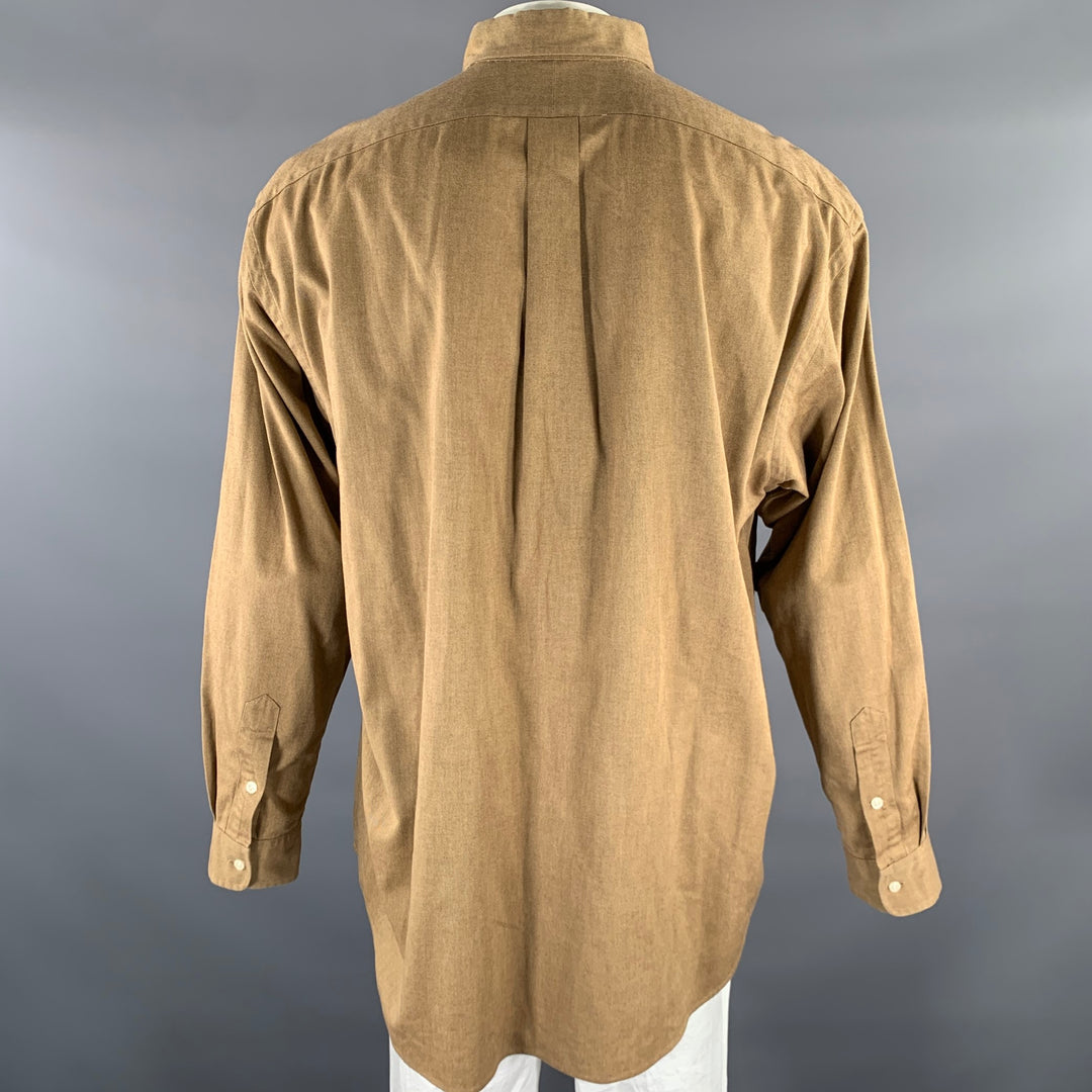 RALPH LAUREN Size XL Tan Cotton Long Sleeve Shirt