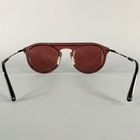 DOLCE & GABBANA Burgundy Black See Through Acetate Sunglasses