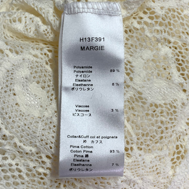 ANNE FONTAINE Size 6 Margie Cream Polyamide Blend Lace Button Up Blouse