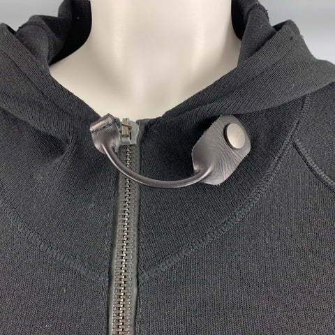 BALENCIAGA Size M Black Wool Solid Hooded Jacket