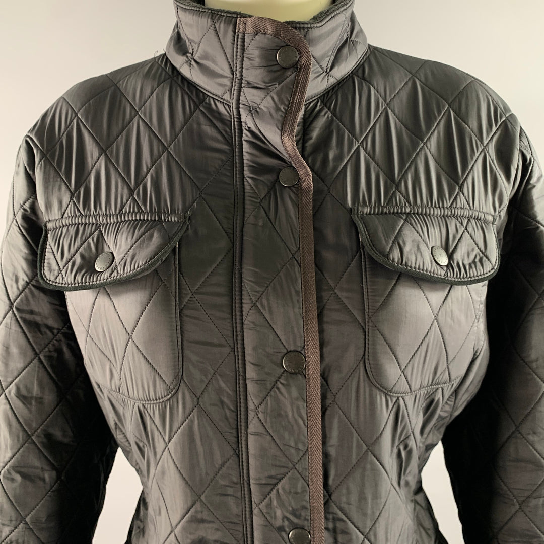 BARBOUR Size 12 Black Polyamide Quilted Jacket