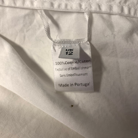 SIMONE ROCHA Size S White Black Cotton Beaded Button Up Shirt