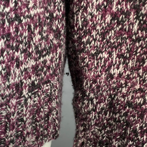 JIL SANDER Pull en Laine Mélangée Boxy Violet Noir Blanc Taille XL