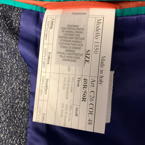 PAUL SMITH Chest Size 40 Blue Heather Wool Blend Notch Lapel Sport Coat